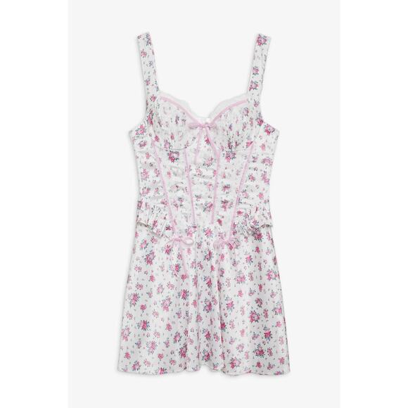 For Love & Lemons NWT That’s Amore Slip Floral Corset Mini Dress size Small - Picture 6 of 12